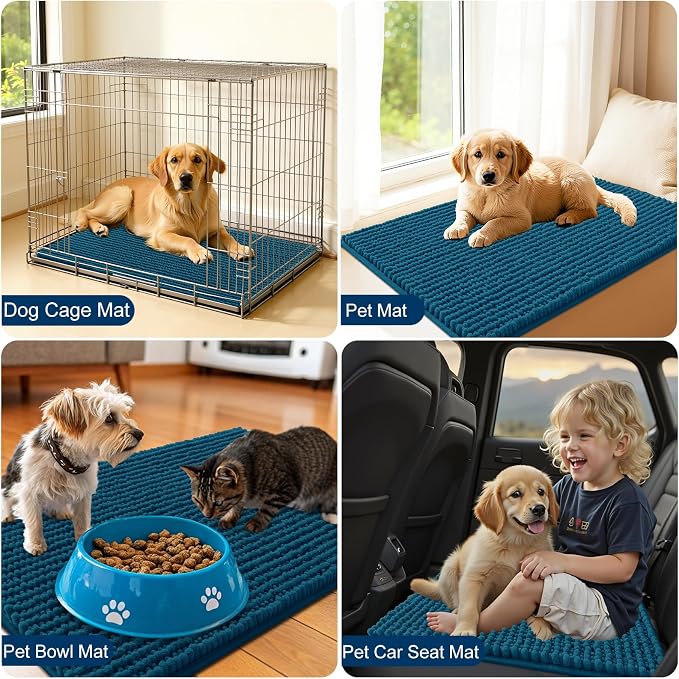 OLANLY Dog Door Mat for Muddy Paws 59x24, Ultra Absorbent Chenille Mud Doormat - Image 7