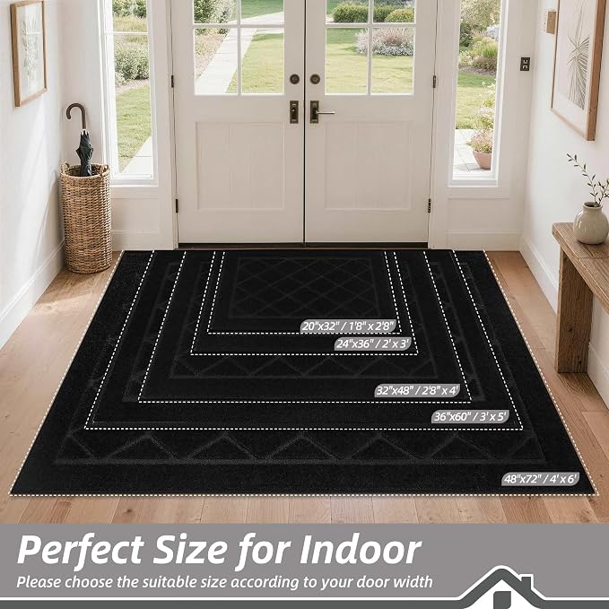 BEQHAUSE Dirt Trapper Door Mat 20" x 32", Doormat Non-Slip Entryway Rugs - Image 2