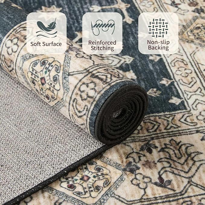 Rugxara 8x10 Area Rugs for Living Room, Large Washable Rug, Non Slip & Low Pile - Image 6