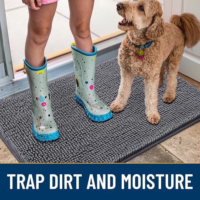 Smiry Dog Door Mat for Muddy Paws 70x32, Absorbent Dirt Trapper, Non-Slip - Image 3