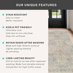 Washable Light Blue Non Slip Bedroom Rug, 8x12 Large Area Rug - Image 7