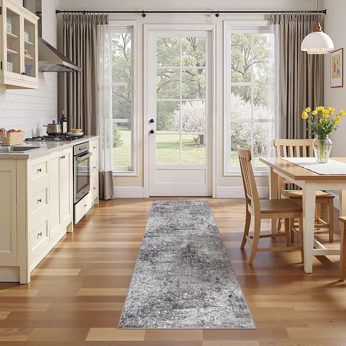 DMOYEST Washable Runner Rug for Hallway: 2x6 Neutral Modern Abstract Low Pile - Image 5