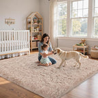 4x6 Area Rug for Living Room:Ultra Soft Fluffy Shag Beige Rugs, Large Fuzzy - Image 9