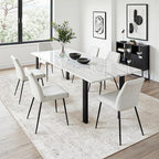 Area Rug 5x7 Living Room Rug Washable: No-Slip Abstract Soft Thin Large Light - Image 5