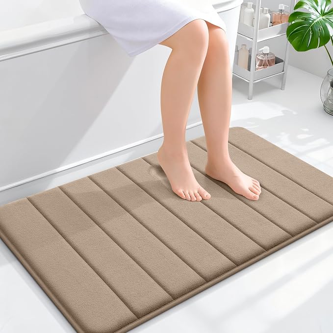 OLANLY Memory Foam Bath Mat 35x24, Super Soft Absorbent Bathroom Rugs, Quick Dry by OLANLY