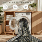 Round Area Rug for Living Room: 6ft Washable Vintage Boho Soft Thin Circle Rug - Image 7