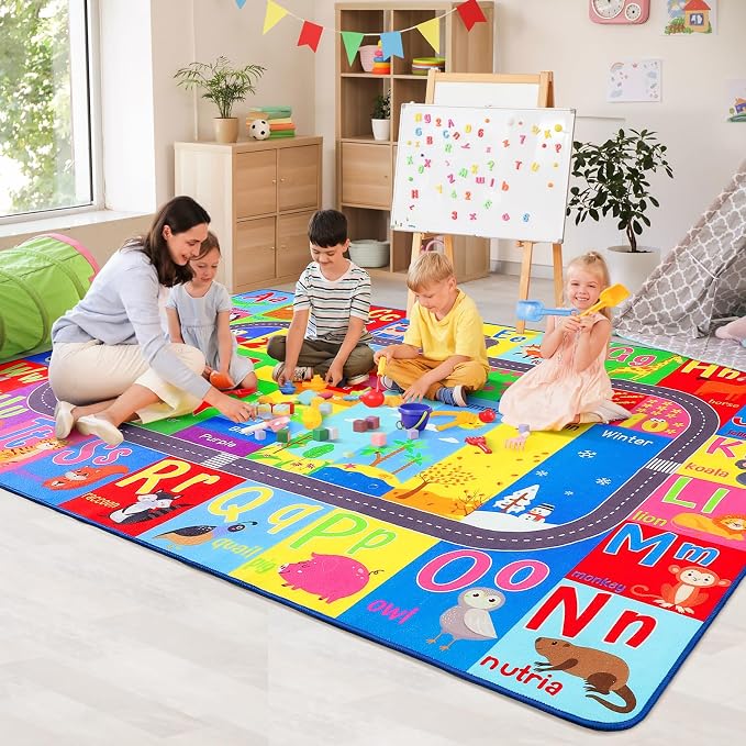 HOMORE Kids Rug, 7x10 ABC Rugs for Playroom Educational Rug for Childerns by Homore