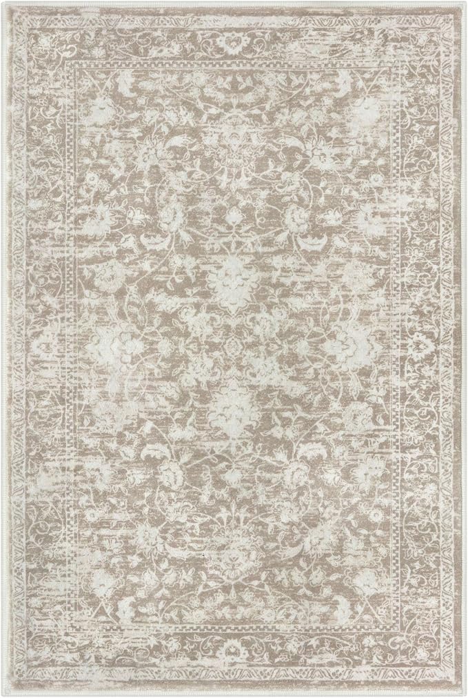KILOCOCO Small Area Rug 2x3 Entryway Rugs Printed Vintage Floral Washable Rug - Image 9