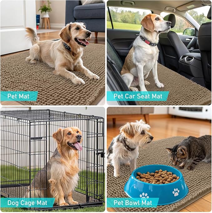 OLANLY Dog Door Mat for Muddy Paws 47x20, Absorbs Moisture and Dirt, Absorbent - Image 7