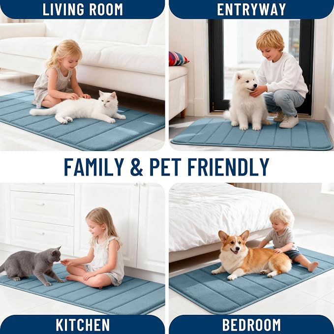 OLANLY Memory Foam Bath Mat 35x16, Super Soft Absorbent Bathroom Rugs, Quick Dry - Image 9