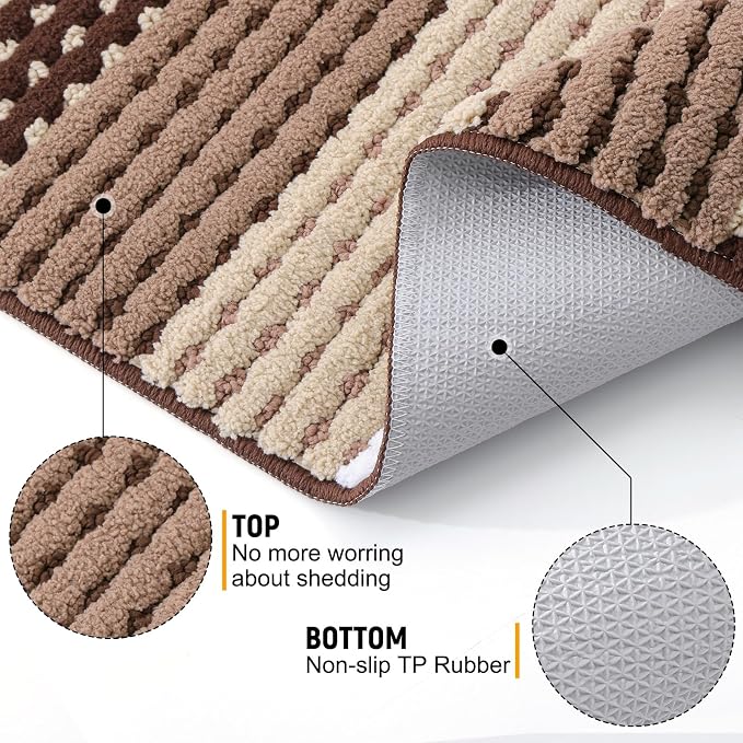 Kitinjoy Indoor Outdoor Door Mat, 48x30 Non-Slip Absorbent Dirt Trapper - Image 3
