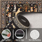 Black Floral Dog Rug Runner, 2x4 Washable Kitchen Mat Ultra-Thin Soft, Non-Slip - Image 7