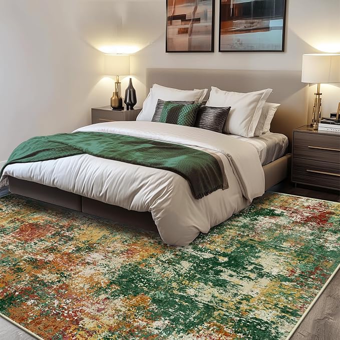 RELEANY Washable Area Rugs 10'x14 Non-Slip Modern Abstract Soft - Image 2