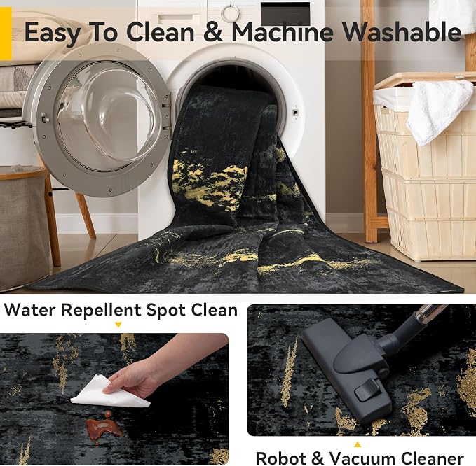 RELEANY Washable Area Rugs Square 10ft Non-Slip Modern Abstract Soft - Image 4