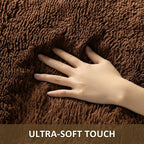 Ophanie Small Rug Washable Non Slip Throw Bedside Area Rugs, Fluffy Soft Brown - Image 2