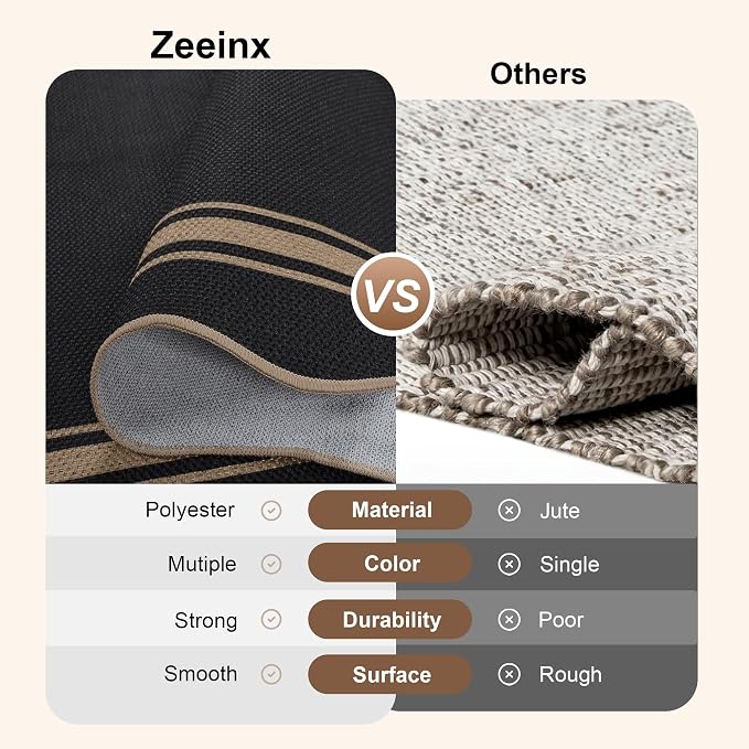 5x7 Scalloped Rug Easy Jute Washable Outdoor Patio Rug - Image 5