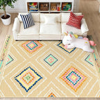 Area Rug 8x10 Rug Machine Washable Non-Slip Low Pile Print Pattern Western Rug - Image 7