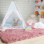 Amdrebio Blush Pink Area Rugs for Living Room Girls Bedroom, 6x9 Kawaii Shaggy - Image 7