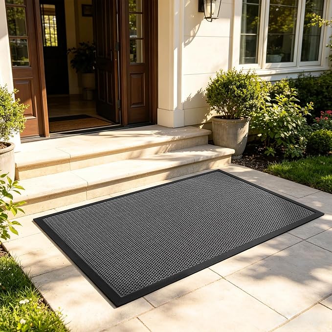 Front Door Mat, Heavy Duty Non-Slip Rubber Dirt Trapper, Quick-Dry Low-Profile - Image 8