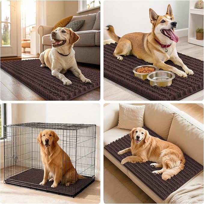 Smiry Dog Door Mat for Muddy Paws 30x20, Absorbent Dirt Trapper, Non-Slip - Image 7