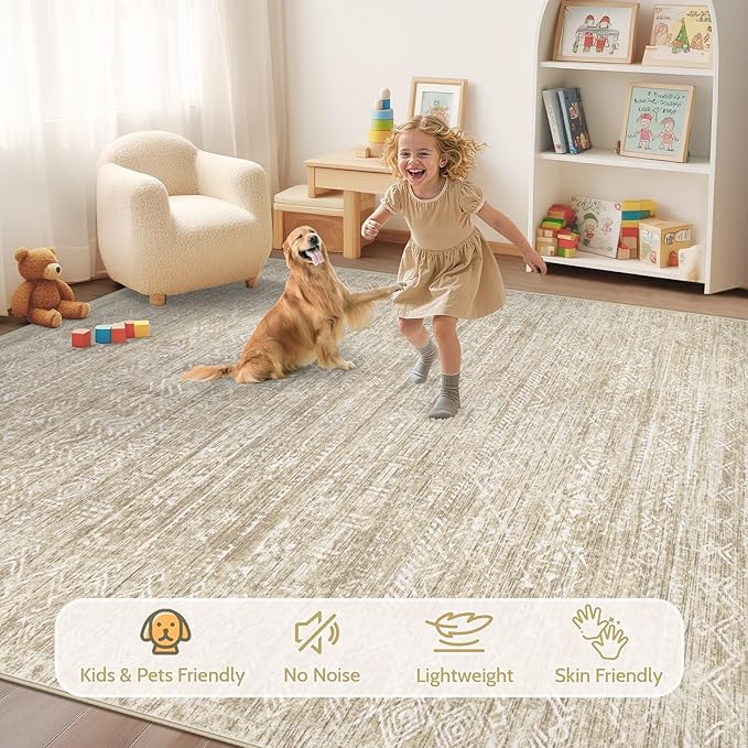 Washable Rug 6x9 Area Rugs: Modern Geometric Rugs - Image 4
