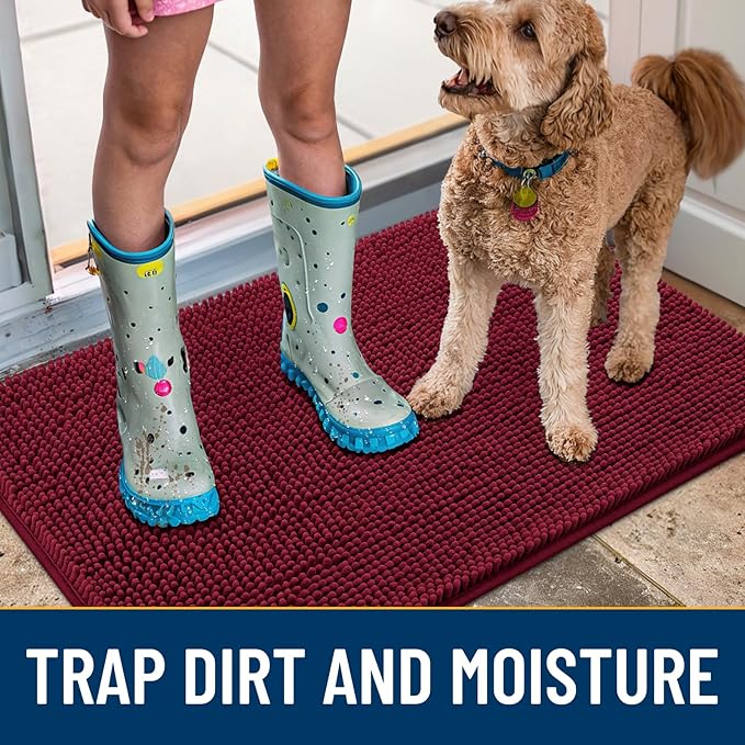 Smiry Dog Door Mat for Muddy Paws 59x24, Absorbent Dirt Trapper, Non-Slip - Image 3