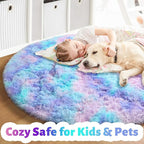 Amdrebio Purple Rainbow Round Area Rug 7Ft - Image 2