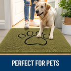 OLANLY Dog Door Mat for Muddy Paws 36x24, Paw Print Design, Absorbs Moisture - Image 6