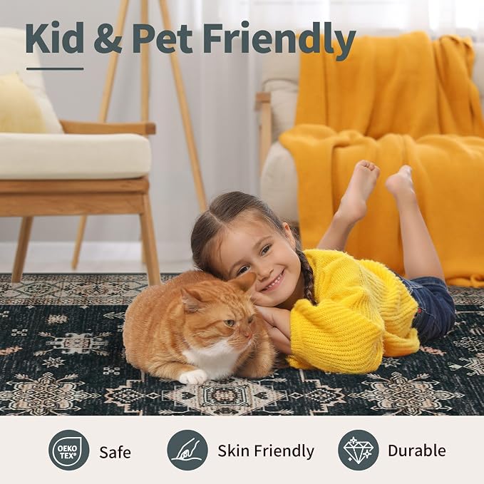 Rugxara 8x10 Area Rugs for Living Room, Large Washable Rug, Non Slip & Low Pile - Image 9
