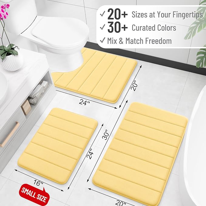 OLANLY Memory Foam Bath Mat 44x24, Super Soft Absorbent Bathroom Rugs, Quick Dry - Image 2