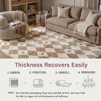 PureCozy Brown 9x12 Area Rug for Living Room Washable Non Slip Neutral Soft - Image 8
