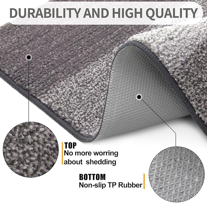 Kitinjoy Indoor Outdoor Door Mat, 71x47 Non-Slip Absorbent Dirt Trapper - Image 3