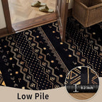 SERISSA 9x12 Area Rugs for Living Room, Washable Non-Slip Black and Gold Boho - Image 8