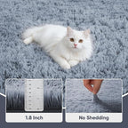 Area Rug for Living Room Bedroom: 6x9 Grey Soft Fluffy Shag Upgrade Non-Slip - Image 5
