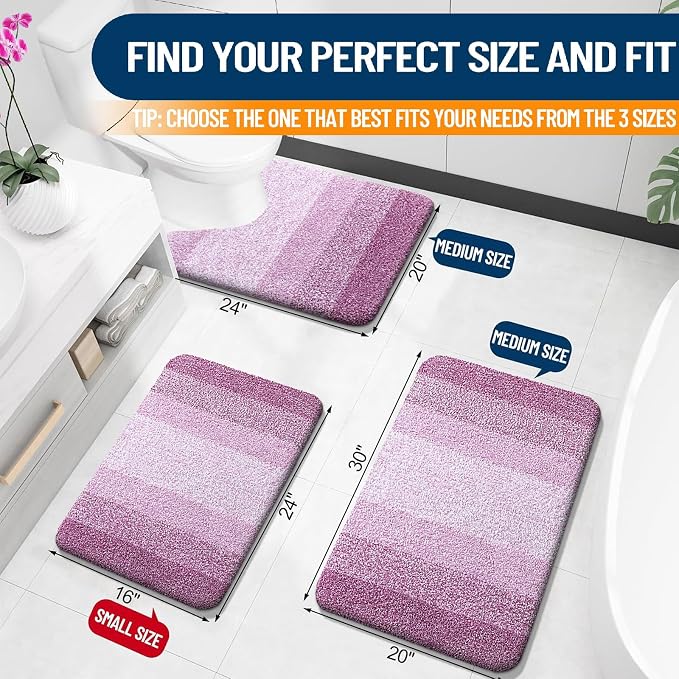 OLANLY Bathroom Rugs Mat 34x21, Extra Soft Absorbent Microfiber Bath Rugs - Image 2