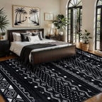 SERISSA 7x9 Area Rugs for Living Room, Washable Non-Slip Black and White Boho - Image 2