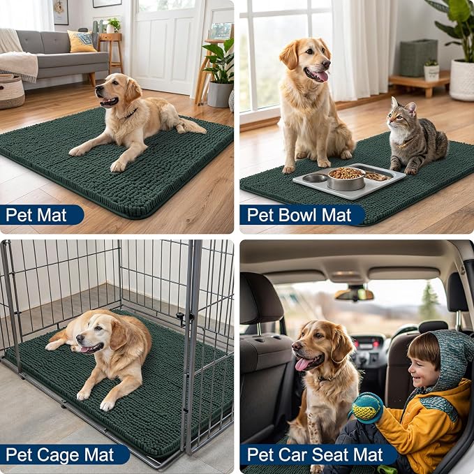Smiry Dog Door Mat for Muddy Paws 70x24, Absorbent Dirt Trapper, Non-Slip - Image 6