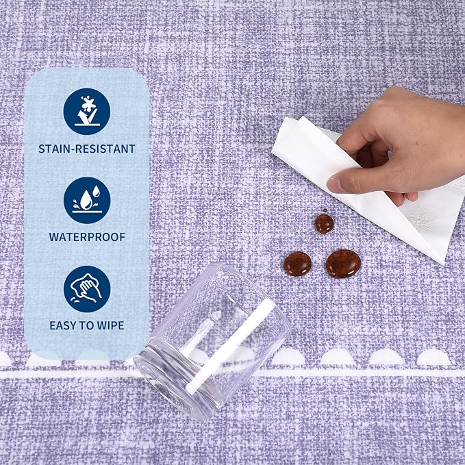 GarveeHome Scalloped Bow Rug for Kitchen Floor, Solid Purple Rug for Dorm - Image 7