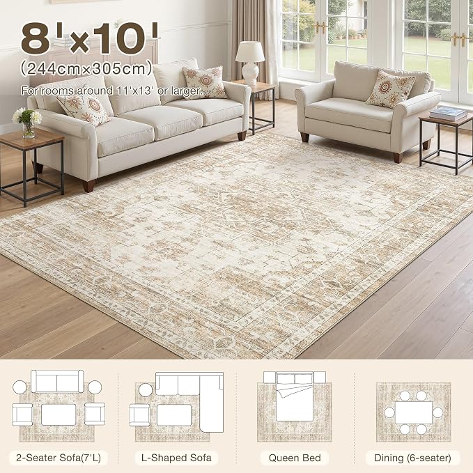 Washable Area Rugs 8x10, Soft Large 8x10 Rugs - Image 8