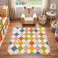 jinchan Macy Area Rug for Kids Room 4'x4' Square Rug Modern Colorful Nursery by JINCHAN