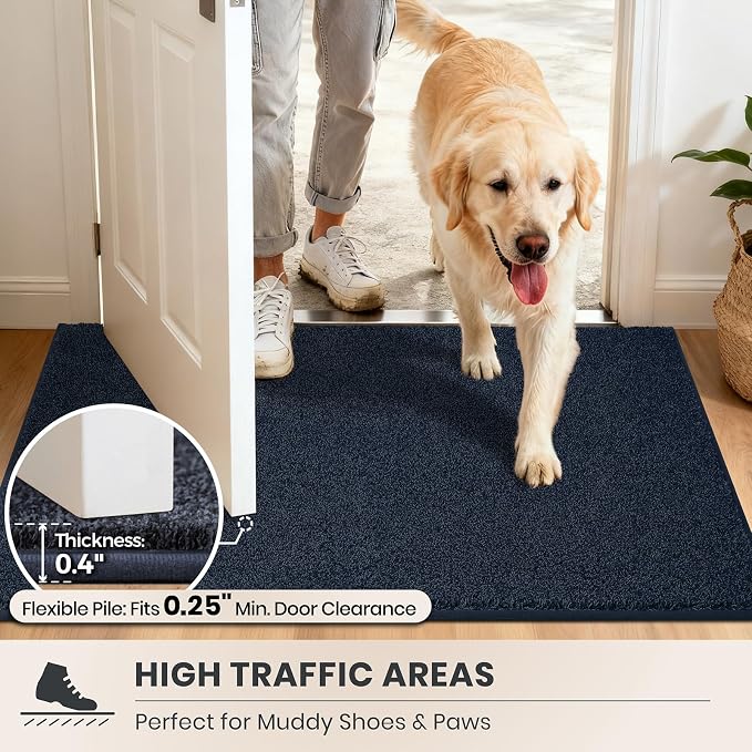 PURRUGS Dirt Trapping Door Mat 24" x 35.5", Non-Slip Machine Washable Entryway - Image 6