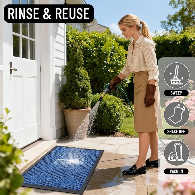 OLANLY Front Door Mat Outside Entrance 47x32, Heavy Duty Sturdy Natural Rubber - Image 7
