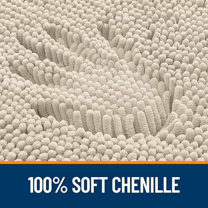 OLANLY Bathroom Rugs 35x24, Extra Soft Absorbent Chenille Bath Rugs, Rubber - Image 3