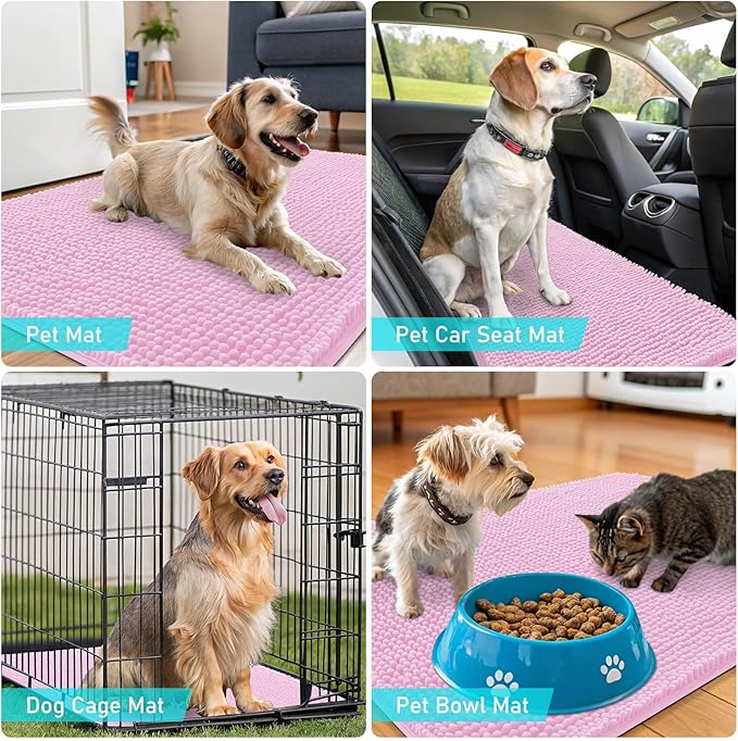 OLANLY Dog Door Mat for Muddy Paws 40x24, Absorbs Moisture and Dirt, Absorbent - Image 7