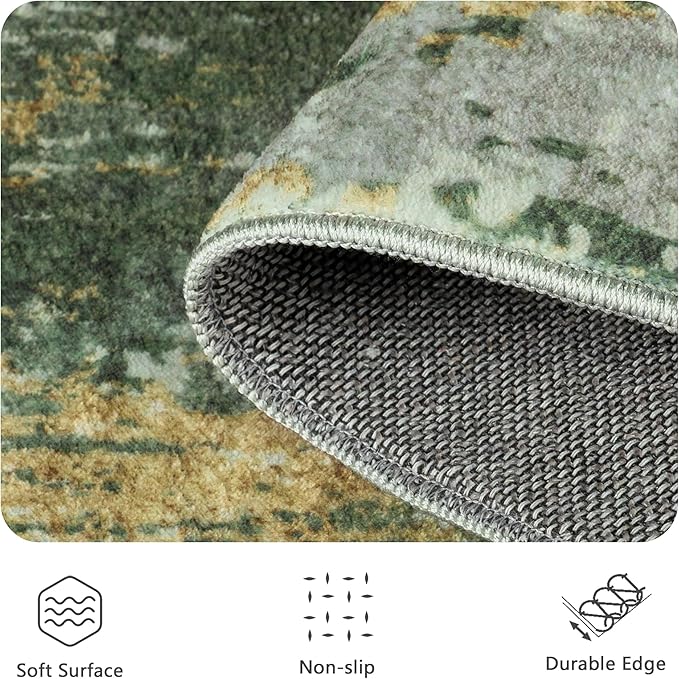 6x9 Area Rugs - Modern Abstract Washable Rug, Ultra Soft Non Slip Low Pile - Image 5