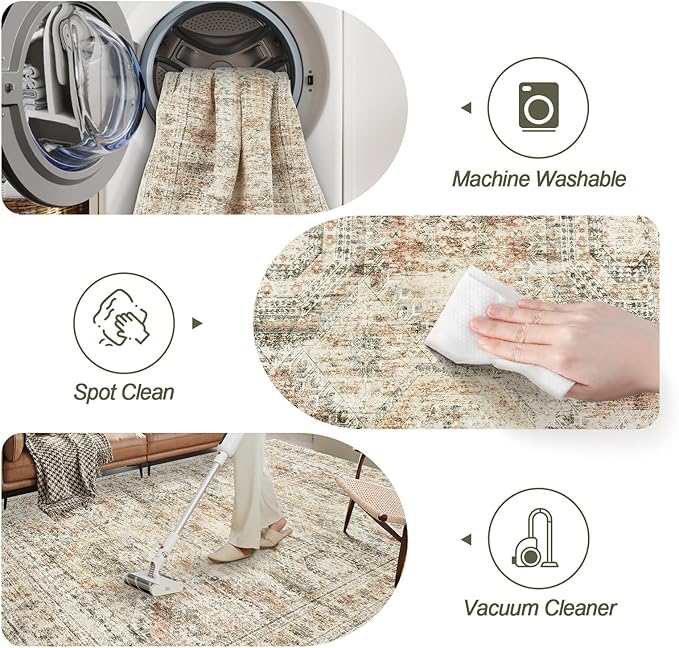 Soalmost Washable Area Rug 8x10, Large Soft Rugs - Image 5