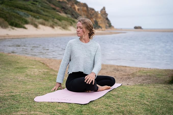 YOGATI® Yoga Mat with Strap with Alignment Lines. Home Workout Mat - Image 4