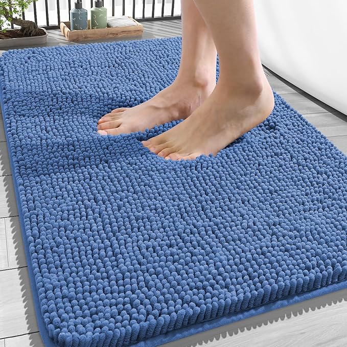 OLANLY Bathroom Rugs 34x21, Extra Soft Absorbent Chenille Bath Rugs, Rubber by OLANLY