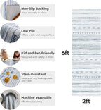 2x6 Runner Rug Machine Washable Non Slip Area Rug Distressed Neutral Moroccan - Image 5