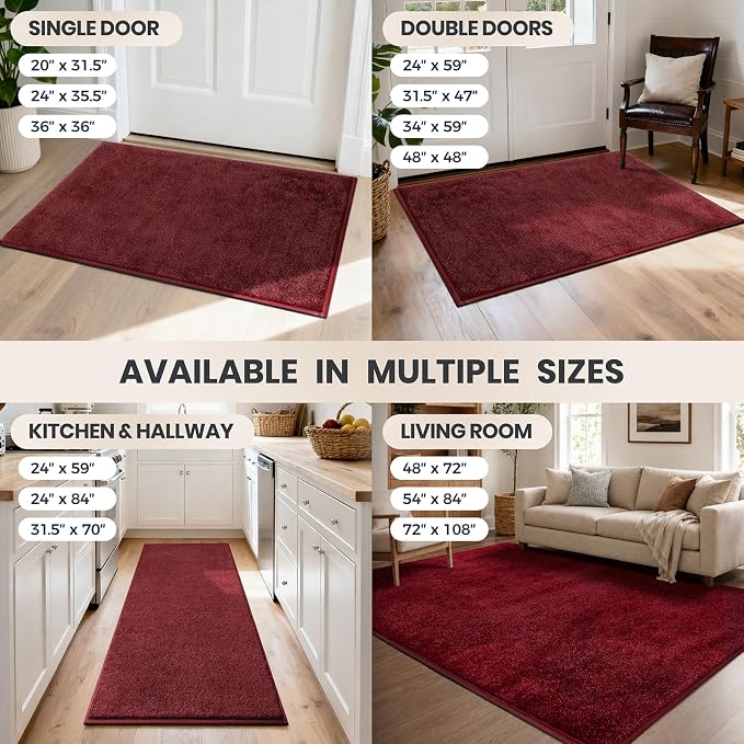 PURRUGS Dirt Trapping Door Mat 34" x 59", Non-Slip Machine Washable Entryway Rug - Image 9